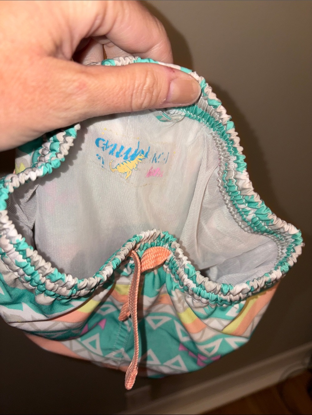 chubbies Kids Aztec Swim Trunks - Mint, Coral & Pink - Picture 4 of 4